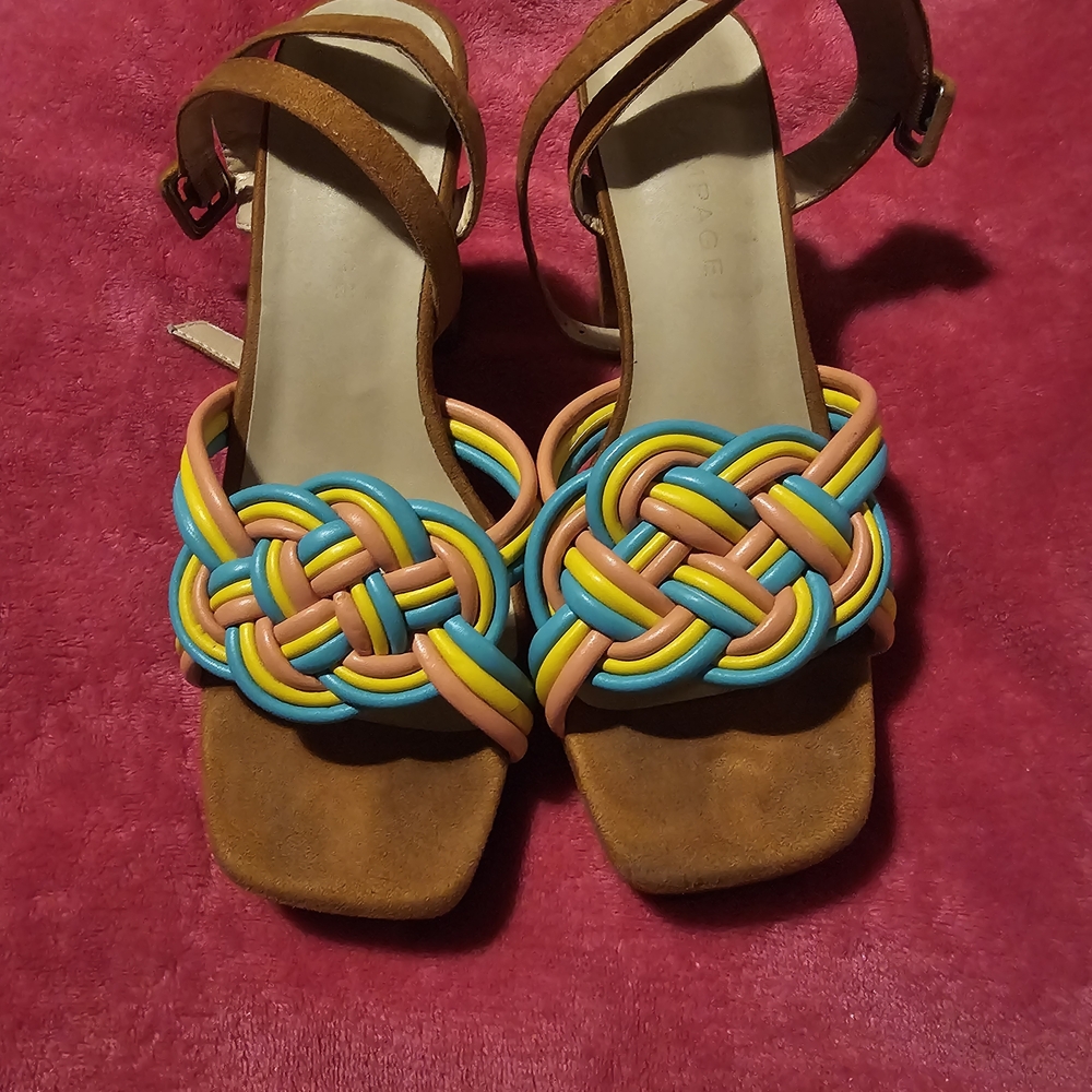 Rampage Multicolor Braided Platform Sandals
